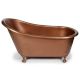 Antique Finish Copper Bathtub With Elegant Curved Design